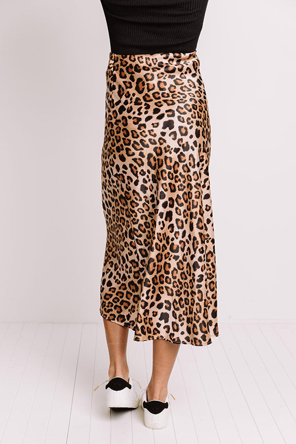 Turn Up The Sass Leopard Midi Skirt Image - 3
