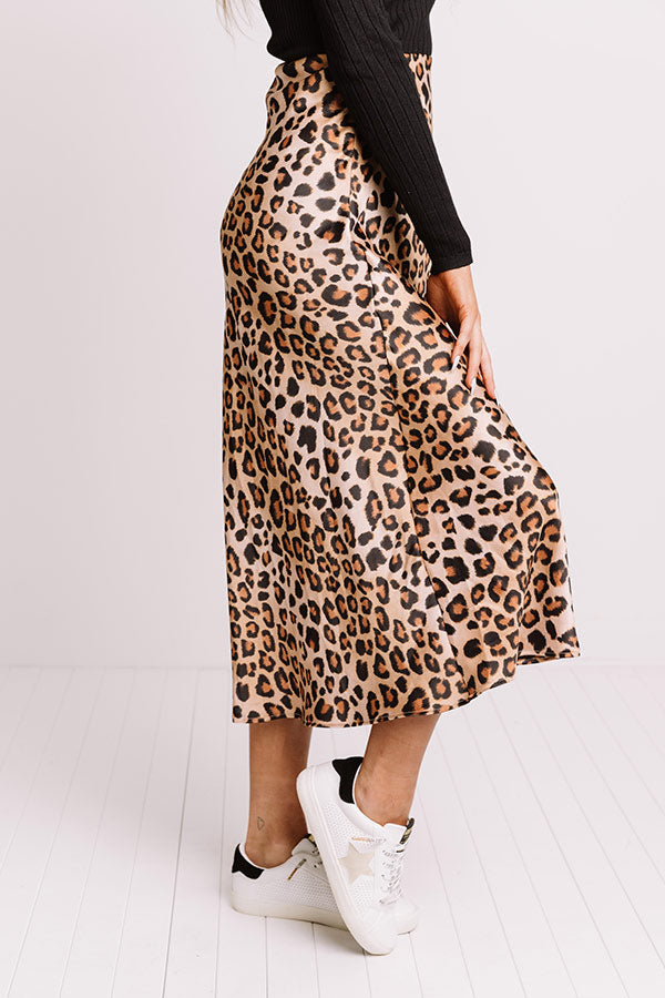Turn Up The Sass Leopard Midi Skirt Image - 4