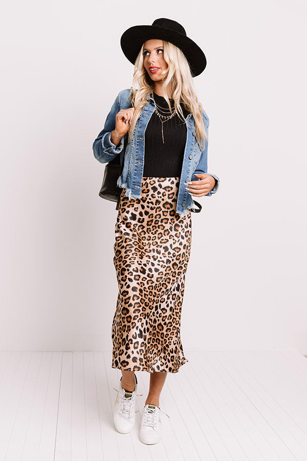 Turn Up The Sass Leopard Midi Skirt Image - 2