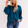 Laying Low In Colorado Popcorn Knit Sweater In Teal Image - 1