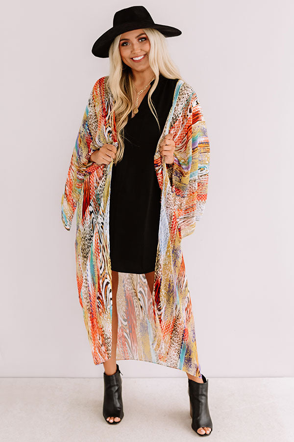 Guessing Game Chiffon Duster Overlay In Tangerine • Impressions Online ...