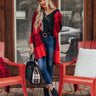 Fall Weather Knit Cardigan In Red Image - 1