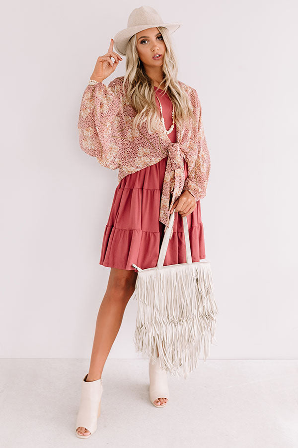 Apple Spiced Wishes Babydoll Dress In Sangria Image - 3