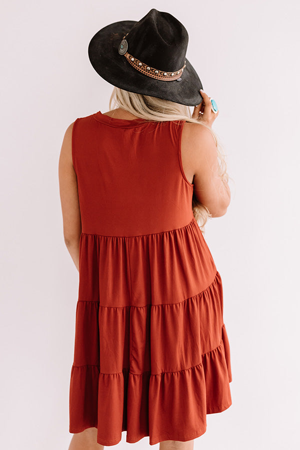 Apple Spiced Wishes Babydoll Dress In Rust Image - 4