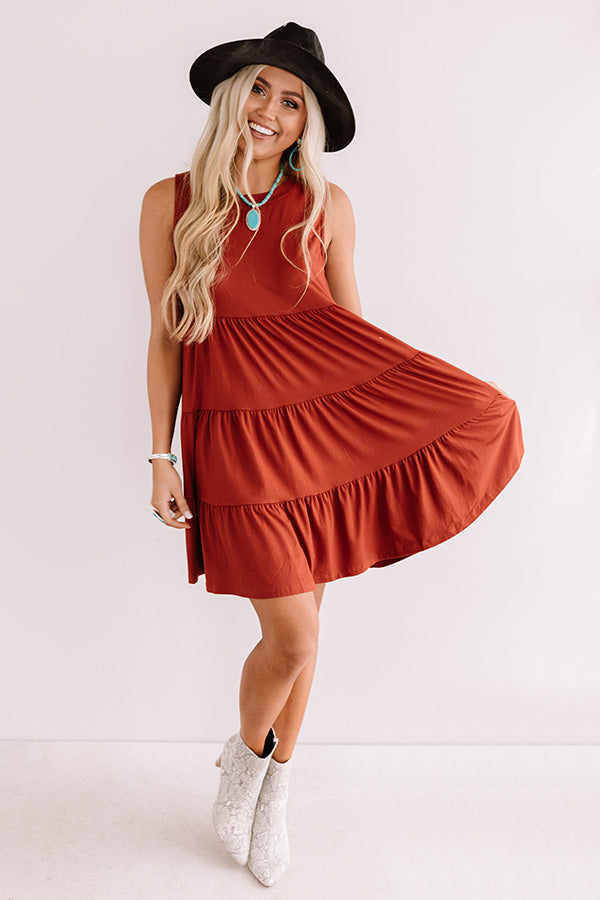 Apple Spiced Wishes Babydoll Dress In Rust Image - 1