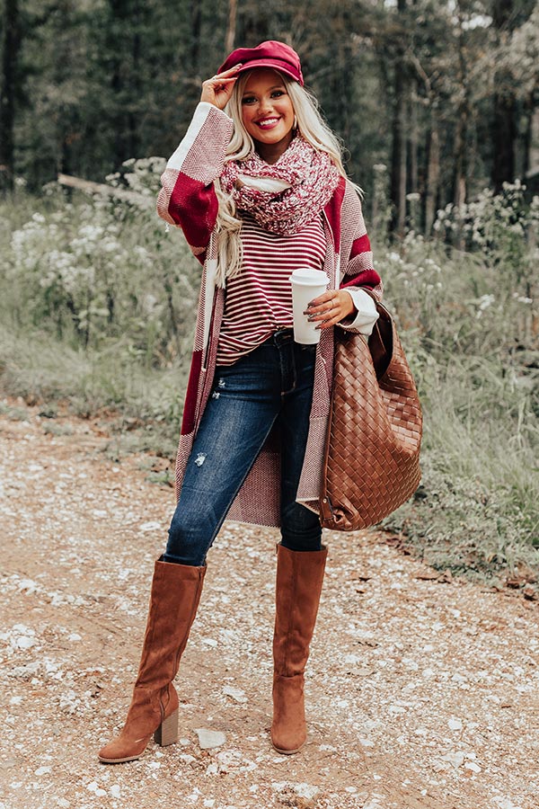 Back Together Stripe Tank In Wine Image - 5