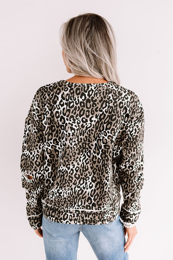 Hold My Hand Leopard Sweatshirt Image - 3