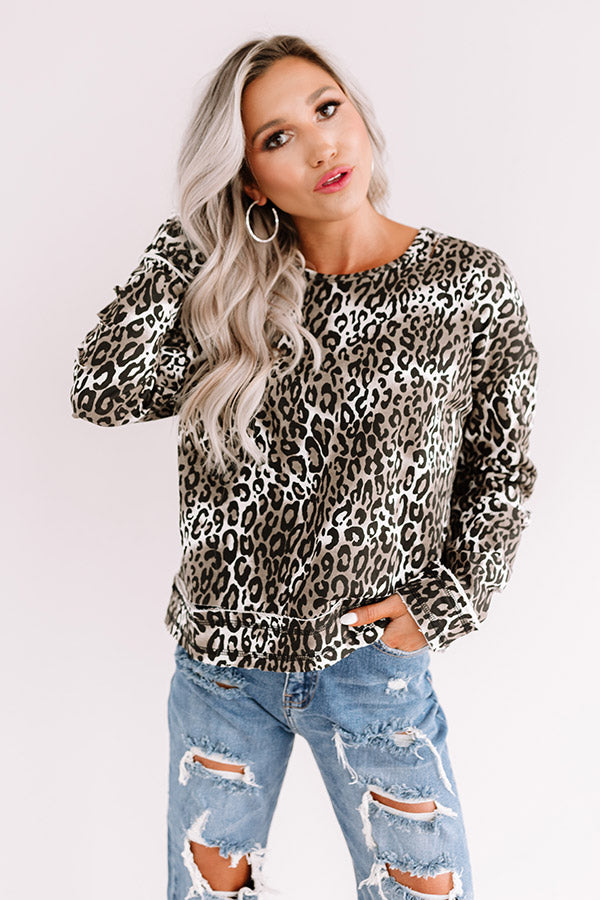 Hold My Hand Leopard Sweatshirt Image - 1