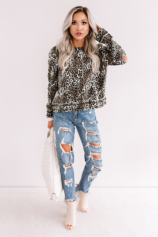 Hold My Hand Leopard Sweatshirt Image - 2