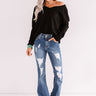 Falls Frills Waffle Knit Top In Black Image - 1