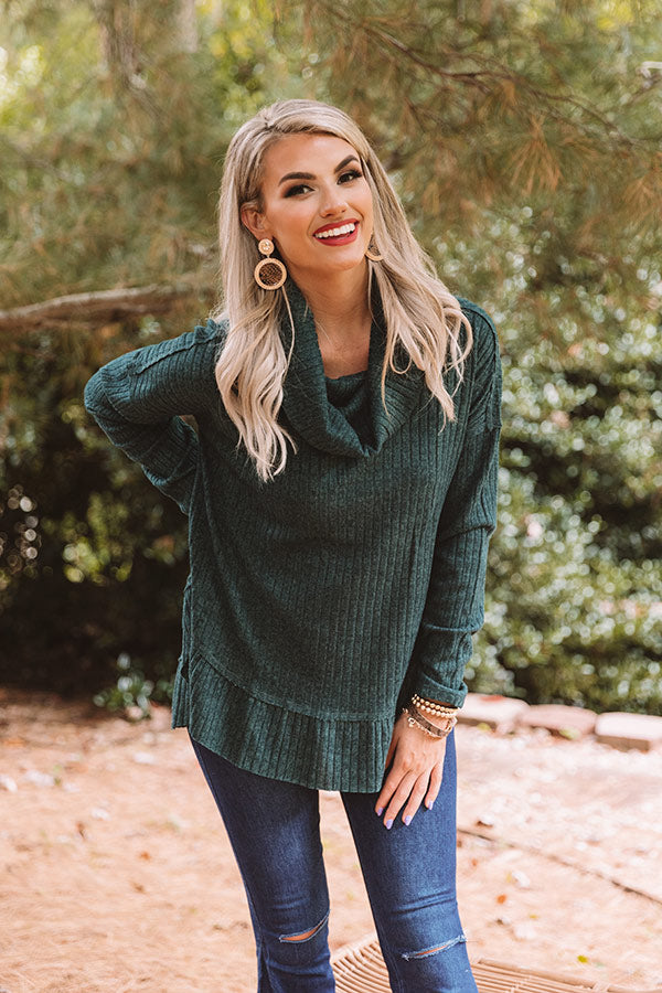 Crushing On Fall Sweater In Hunter Green