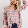 Pumpkin Patch Perfection Plaid Babydoll Top In Pink Image - 1