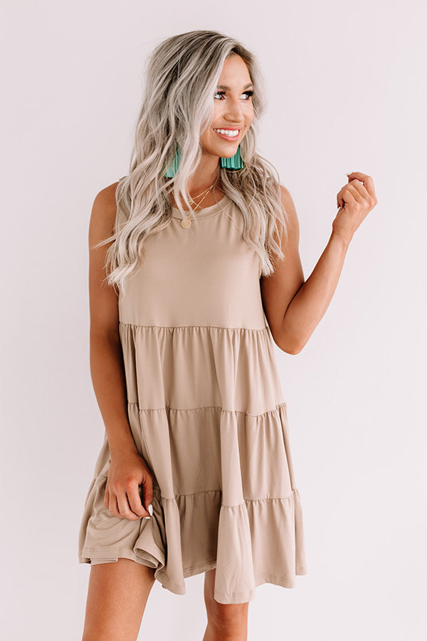 Apple Spiced Wishes Babydoll Dress In Taupe Image - 2