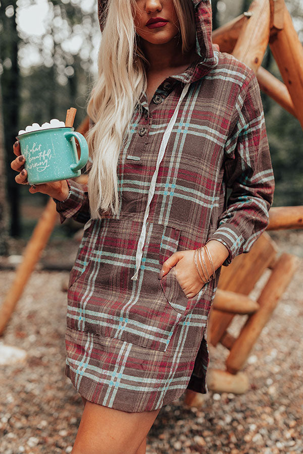 Rocky Mountain Bliss Flannel Sweater In Brown Image - 3