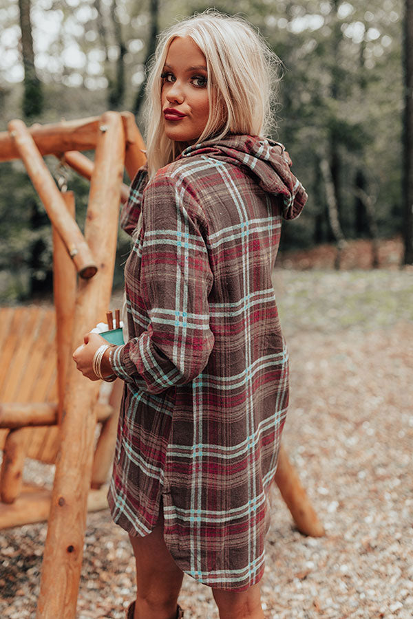 Rocky Mountain Bliss Flannel Sweater In Brown Image - 4