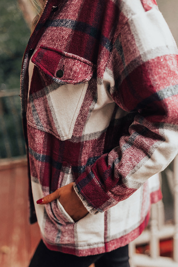 Redwoods Adventure Plaid Jacket In Wine Image - 4