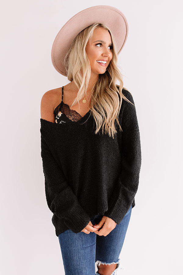 Headed To Aspen Knit Sweater In Black • Impressions Online Boutique