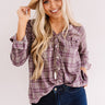 Pumpkin Patch Perfection Plaid Babydoll Top In Purple Image - 1