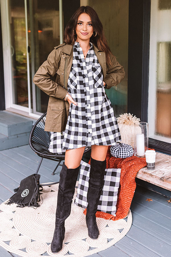 Napa And Chill Flannel Tunic In White Image - 1