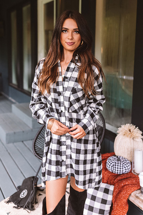 Napa And Chill Flannel Tunic In White Image - 3