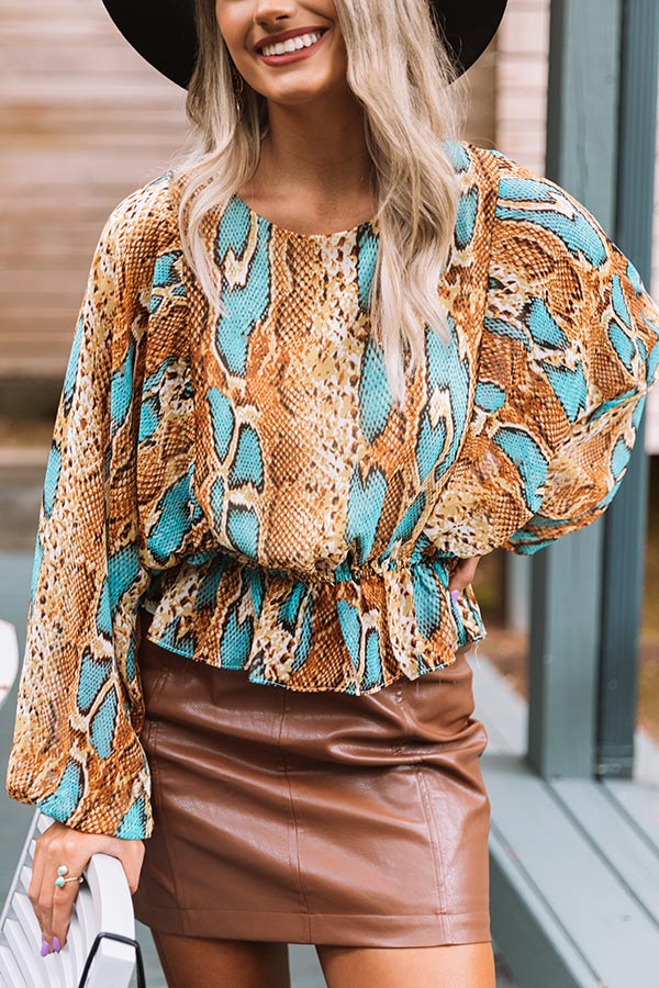 Radiant Reveal Snake Print Top Image - 3