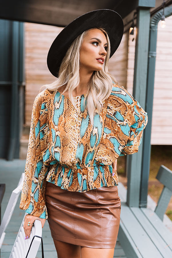 Radiant Reveal Snake Print Top Image - 5