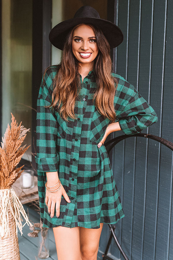 Napa And Chill Flannel Tunic In Green Image - 4