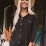 Upstate Journey Button Up Top In Black Image - 1