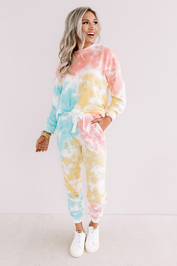 Going Home Tie Dye Joggers in Coral Image - 2