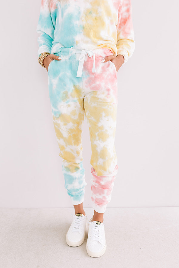 Going Home Tie Dye Joggers in Coral