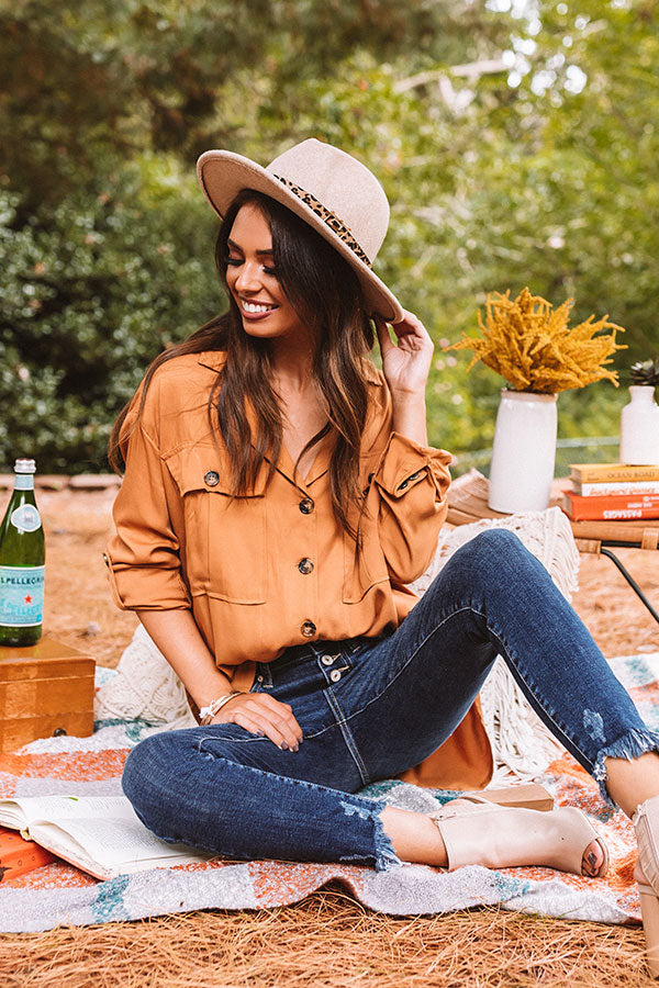 Upstate Journey Button Up Top In Copper