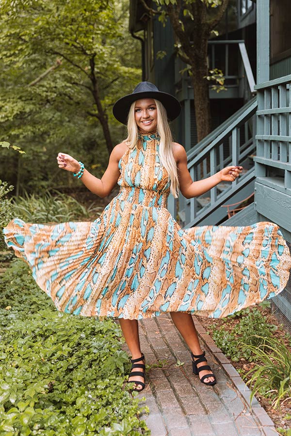 Radiant Reveal Snake Print Midi Image - 2