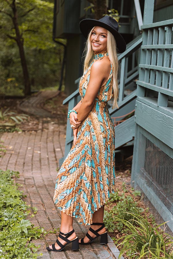 Radiant Reveal Snake Print Midi Image - 5
