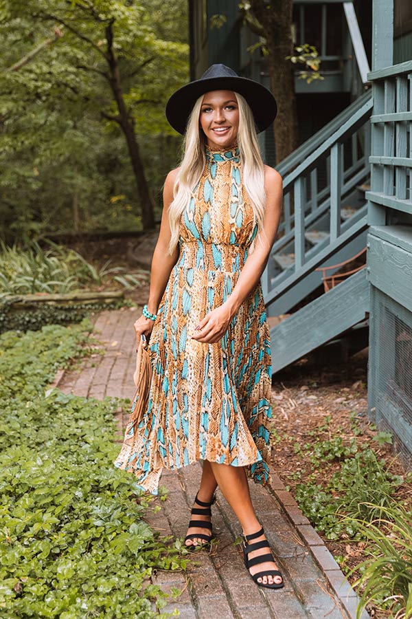 Radiant Reveal Snake Print Midi Image - 3