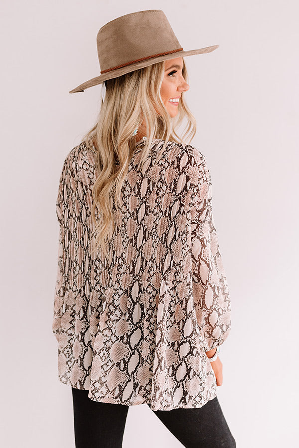 Not Long Ago Snake Print Shift Top Image - 3