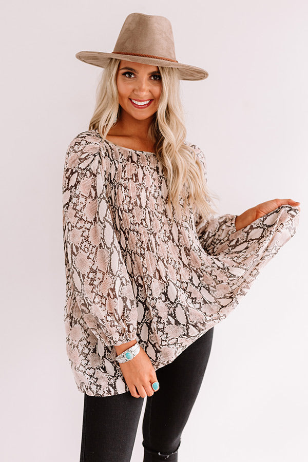 Not Long Ago Snake Print Shift Top Image - 2