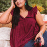 Sugar Pie Babydoll Eyelet Top In Wine   Curves Image - 1