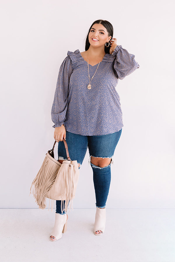 Lighting Candles Shift Top In Dark Periwinkle Curves Image - 2