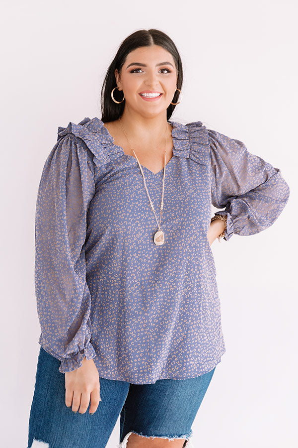 Lighting Candles Shift Top In Dark Periwinkle Curves Image - 3