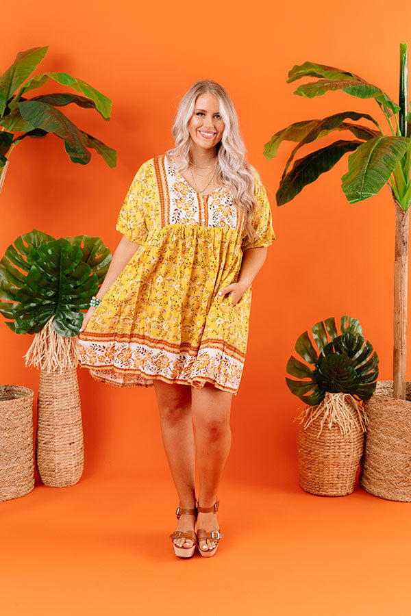 Madison Square Garden Babydoll Dress In Yellow Curves Image - 2