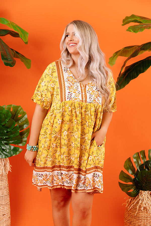 Madison Square Garden Babydoll Dress In Yellow Curves Image - 3