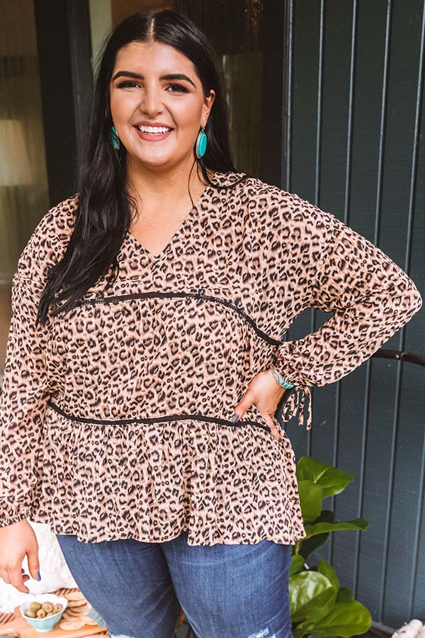 Love of Lattes Leopard Babydoll Top Curves Image - 4