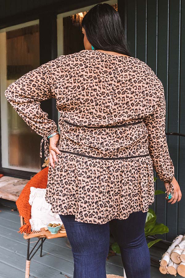 Love of Lattes Leopard Babydoll Top Curves Image - 5