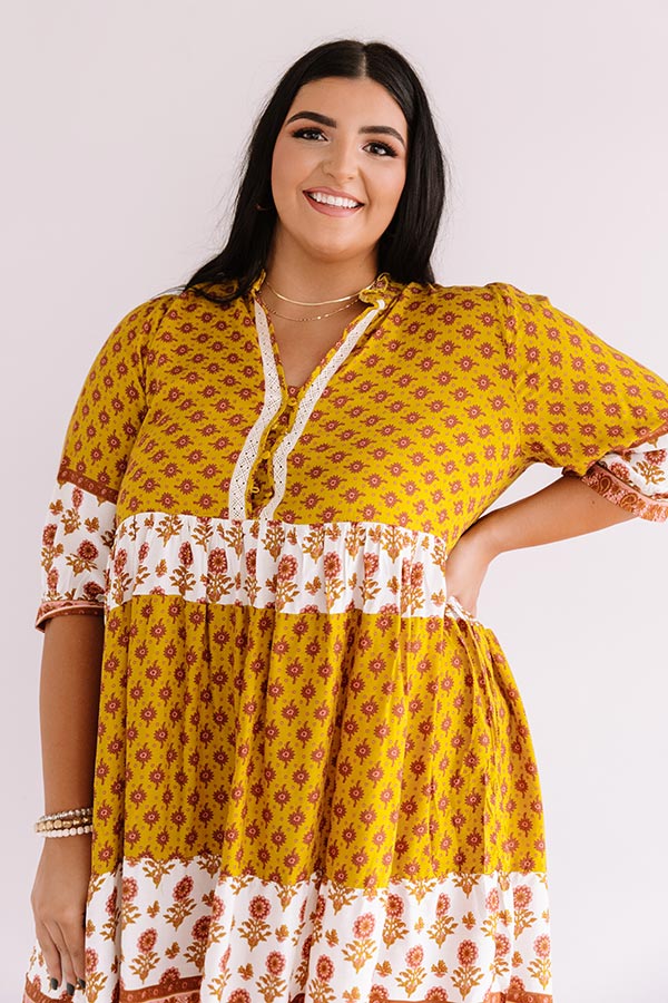 Carolina Sunsets Babydoll Shift Dress  Curves Image - 4