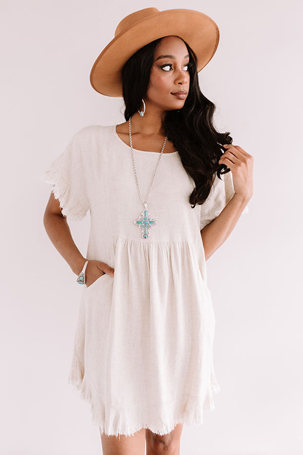 Really Lovely Babydoll Dress In Stone Image - 1