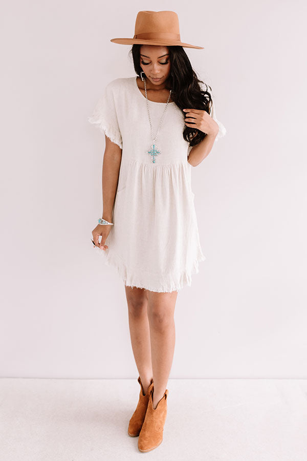 Really Lovely Babydoll Dress In Stone Image - 3