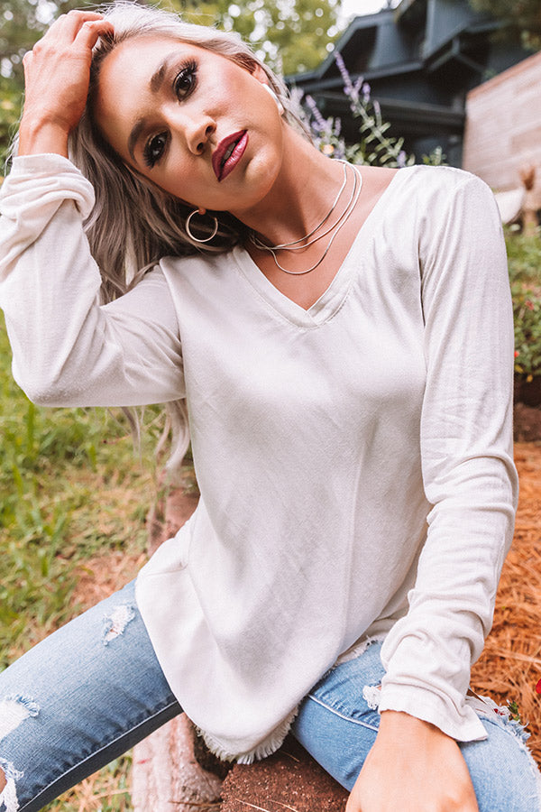 In Between The Pines Shift Top In Stone Image - 4