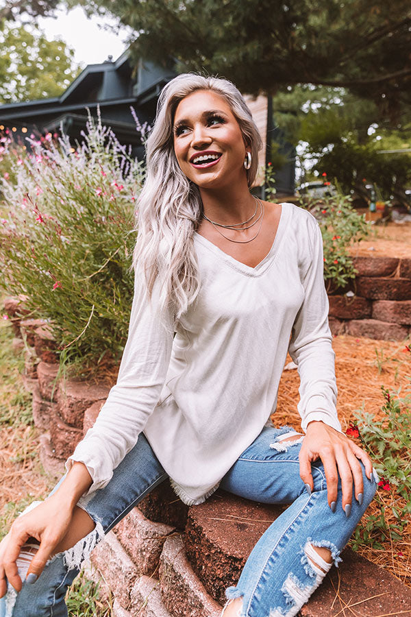 In Between The Pines Shift Top In Stone Image - 2