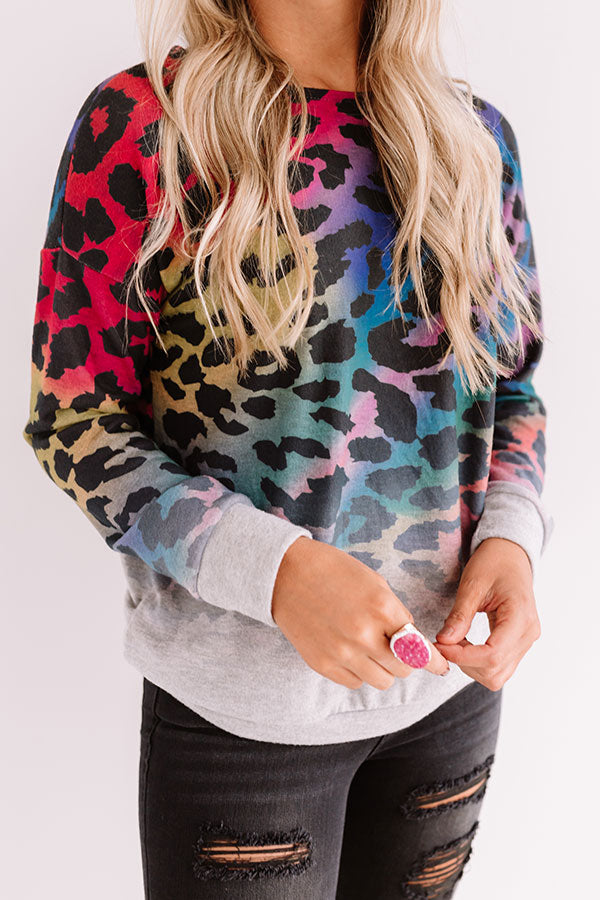 I'm Crazy For You Leopard Sweatshirt Image - 3