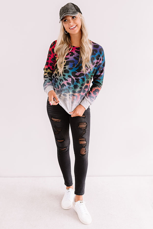 I'm Crazy For You Leopard Sweatshirt Image - 1